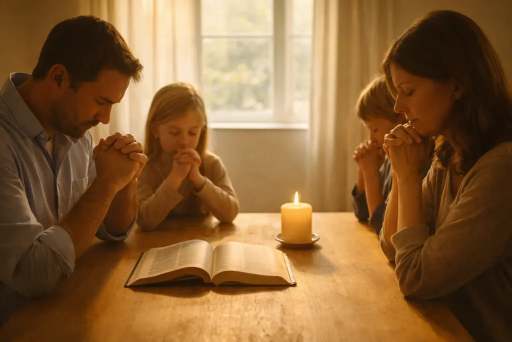 Silêncio, adoração e descanso em família