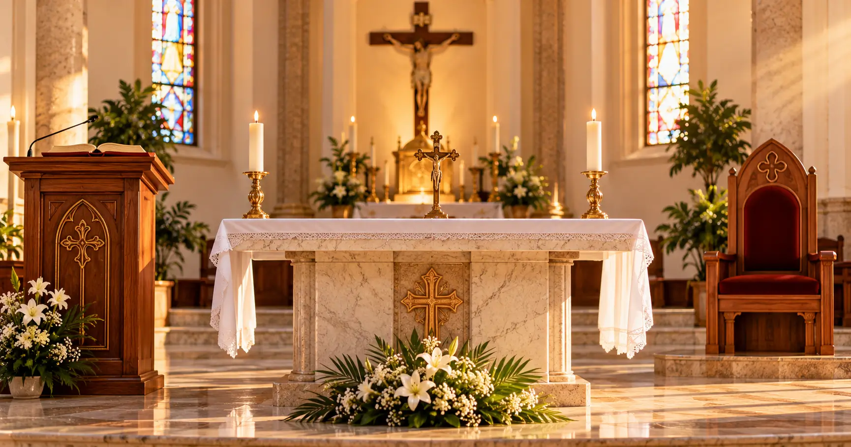 Altar, ambão e cadeira: o significado na igreja